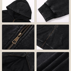 Sweats à capuche pour hommes couleur unie, couleur unie, vierge, grande taille, poids lourd, 100% basiques, coton mélangé, 2025 lavage à l'acide - Product Image 5