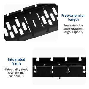 조정 가능한 텔레스코픽 케이블 관리 트레이 사무실 책상 아래 수납 정리함 도구 와이어 정리함 드릴링 필요 없음 - Product Image 4