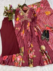 ชุดสูทผ้ามัสลินผ้าคอตตอนผสมหลายสีผ้าไชน์ผ้าคอตตอนพร้อมกางเกงและ dupatta - Product Image 6