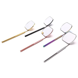 Miroir d'inspection des cils mural personnalisé à angle réglable en acier inoxydable plaqué or pour maquillage quotidien et extensions de cils - Product Image 5