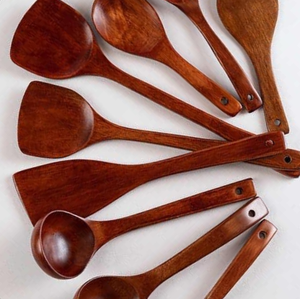 ชุดช้อนไม้อาเคเชียหัตถกรรมสำหรับเสิร์ฟและทำอาหารช้อนตักไม้สีธรรมชาติสำหรับงานแต่งงาน - Product Image 5