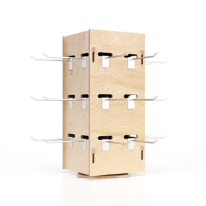 Girevole piano tavolo espositore con quattro lati e ruote in legno personalizzabile per piccoli oggetti nei negozi al dettaglio - Product Image 6