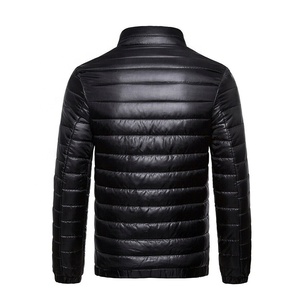 OEM personalizado ligero 2025 abrigo de invierno para los hombres burbuja chaqueta acolchada con logotipo frontal de lona bolsillo cálido - Product Image 5
