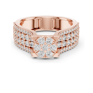 1.005 CT Round Cluster Lab Diamond <b>Ring</b> for Women VVS-VS EF Clarity 18KT, 14KT, 10KT Gold & 925 Silver Rose, Yellow, - Product Image 3