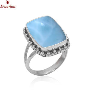 Anillo de piedras preciosas Larimar de Plata de Ley 925 clásico proveedor de joyería fabricante al por mayor - Product Image 4