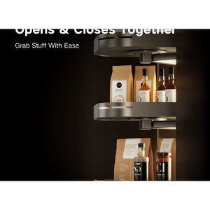 Sistema de Almacenamiento Extraíble Ajustable de 6 Estantes de Aluminio y MDF con Diseño Giratorio de 360 Grados, Capacidad de Carga de 48 kg para Uso en la Cocina - Product Image 1