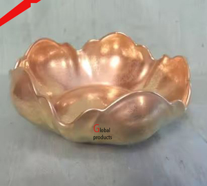 Bol de service en aluminium en métal en forme de feuille avec tigre design pour restaurant d'hôtel - Product Image 5