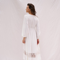 Robes de soirée longues à manches longues et col en V en dentelle bohème fluide pour femmes, robes de fête de remise de diplôme blanches élégantes pour femmes, automne 2026