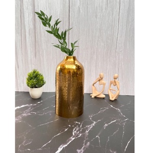 Florero de hierro de estilo Vintage de lujo, diseño martillado oscuro, maceta decorativa de mesa de oficina Para Boda y decoración del hogar - Product Image 1
