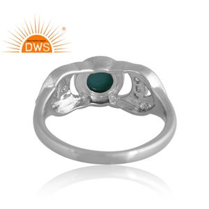 แหวนพลอยบุษราคัมสีเงินแพลเลเดียมชุบ925ดีไซน์ใหม่มีสไตล์ - Product Image 2