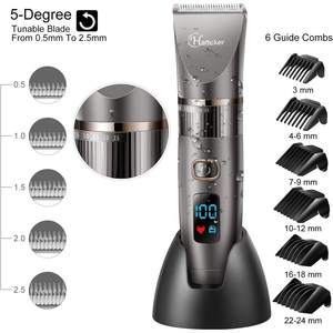 Tondeuse à cheveux professionnelle sans fil USB pour hommes, en acier inoxydable, pour tondeuse et rasoir, kit de coupe de cheveux étanche et de précision - Product Image 5
