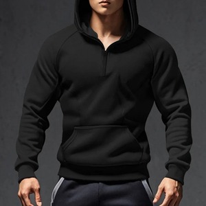 Pull à capuche en coton 100% décontracté pour hommes, sweat-shirt à fermeture éclair en molleton à couleur bloquée, techniques brodées pour l'hiver numérique - Product Image 3