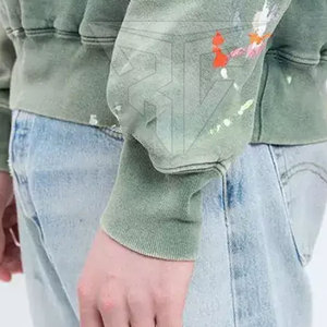 New Design Winter Solid Acid Wash Breathable Quick Dry Eco-Friendly Hooded 100%Cotton Fleece High Street <b>Hoodies</b> for <b>Men</b> - Product Image 6