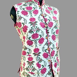 Chaqueta de invierno acolchada de algodón Natural 100% para mujer, abrigos de estilo bohemio hechos a mano, chalecos informales de doble cara - Product Image 3