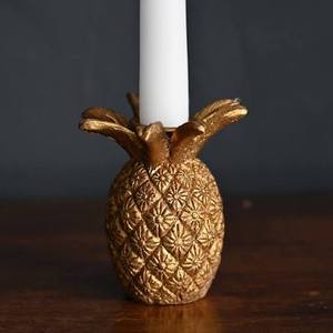 High Quality <b>Pineapple</b> Shape Aluminum Candle Holder Gold Finish Elegant Cylinder Tabletop Home Decorative Candleholder Christmas - Product Image 3