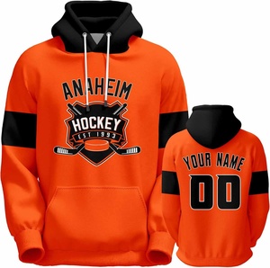 Vente en gros de sweats à capuche de hockey sur glace sublimés personnalisés vêtements personnalisés n'importe quel numéro automne 100% polyester hockey écologique - Product Image 1
