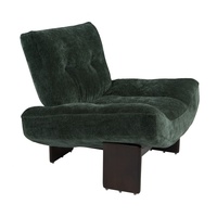 Fauteuil de loisirs en tissu vert minimaliste moderne avec pieds en bois pour la maison, le salon, le bureau à domicile et les meubles d'appartement
