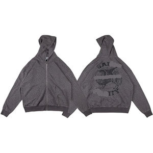 Venta al por mayor de alta calidad Saint Vanity Pave Set con diamantes Zip up Watered Oversise Mens Hoodies - Product Image 1