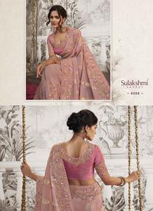 Sari de seda de diseñador con bordado Piedra Perla Bordado real Trabajo en el borde Zari Tejido para fiestas y bodas - Product Image 2