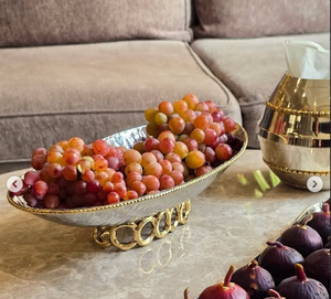 Cuenco decorativo de metal dorado y plateado de acero inoxidable de alta calidad con diseño de forma de flor pulida brillante de Indian Factory - Product Image 2