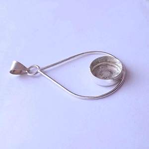 Haute qualité 925 argent Sterling 10mm résine solide cendres lunette tasse pendentif bricolage pince coulée bijoux trouver composant Direct - Product Image 3
