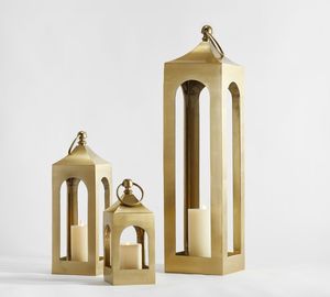 Farol dorado de Estilo Vintage para decoración del hogar y hoteles, farol colgante de Metal con diseño de lujo - Product Image 3