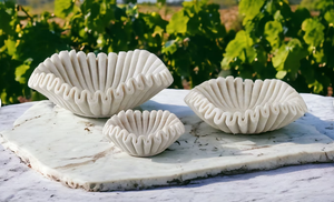 Cuenco con volantes de mármol hecho a mano-Fruta de piedra y cuenco decorativo para servir para decoración del hogar de lujo, regalos B2B al por mayor - Product Image 3