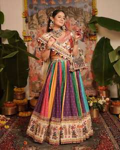 Navratri lehenga choli ผ้าฝ้ายมัสลินหนักกลับได้ลำลองสำหรับงานแต่งงาน Diwali - Product Image 1