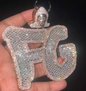 Lujo 925 Plata Moissanite Iced Money Bag fianza personalizable Oficina/carrera diseño mujeres IGI certificado Oro colgantes encantos - Product Image 1