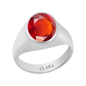 Anillo Gomed Hessonite de Plata Hecho a Mano con Diseño Tallado, 7.5 quilates o 8.25 ratti, para Uso Diario - Product Image 1