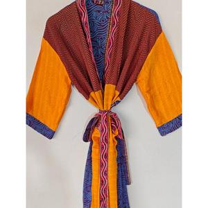 Automne bohème soie Sari Kimono personnalisé mariée Robes de demoiselle d'honneur vie quotidienne maison mariage vêtements de nuit été printemps vêtements de plage - Product Image 3