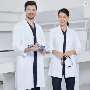 เสื้อโค้ทสำหรับโรงพยาบาลความยาวปกติกันน้ำยาต้านจุลชีพปรับแต่งโลโก้ได้ - Product Image 5
