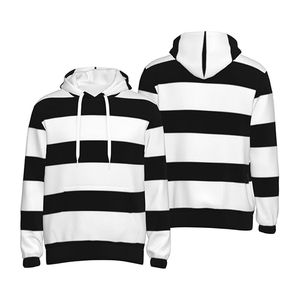 Sweat à capuche épais surdimensionné personnalisé en tricot uni avec imprimé intégral et logo frontal pour homme - Product Image 6