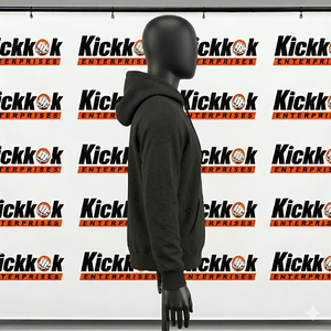 Men's Black Fleece Hooded Sweatshirt Regular Fit Solid Color Casual Autumn Wear With Front Pocket Anti-Pilling Knitted Cotton - Product Image 4