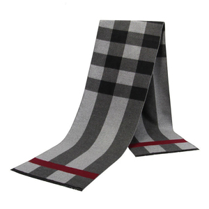Men's Long Wool Scarf Plaid Pattern Thermal Insulation Winter Classic Checkered <b>Neck</b> <b>Warmer</b> Adult Accessory - Product Image 2