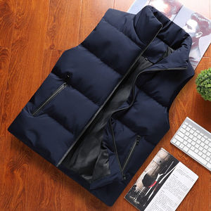Venta al por mayor de abrigos de los hombres de gran cremallera bolsillo cordón Logo personalizado hombres chaqueta cortavientos impermeable chaqueta acolchada hombres - Product Image 4