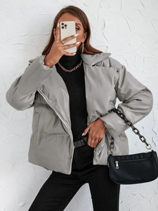 Meilleure vente de veste bouffante en coton respirant pour femmes avec fermeture à glissière Logo personnalisé Dernier design Rembourrage à bulles tricoté - Product Image 4