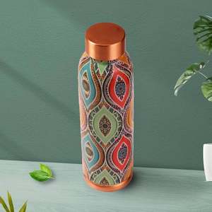 Botella de Cobre para Almacenar Jugos de Frutas con Diseño de Flores y Esmalte, Botella de Agua de Cobre con Beneficios para la Salud - Product Image 6