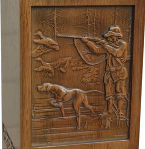 Hunting Wooden Cremation <b>Urn</b> for Human Ashes, Adult, Male/Female, <b>Large</b>, Design, 250 lbs Capacity - Product Image 2