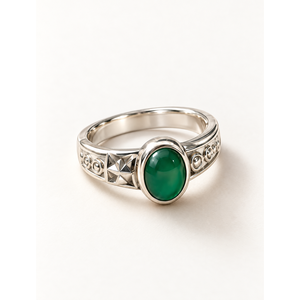 Emerald Cut Men's Rhodium Plated Cluster Signet <b>Ring</b> Shiny <b>Dainty</b> Style - Product Image 1
