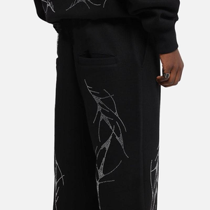 Pantalones Deportivos de Lona con Pedrería para Hombre, Cintura Elástica, Corte Medio, Bajo MOQ, Precio Bajo, Alta Calidad, Servicio OEM, Logotipo Personalizado - Product Image 5