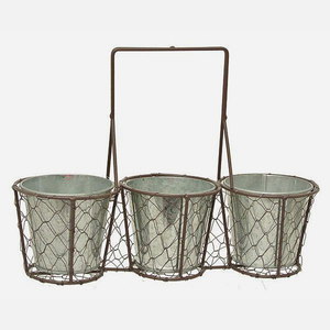 2 macetero redondo galvanizado con soporte de Metal - Product Image 3