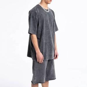 Verano media manga hombres conjunto algodón transpirable manga corta Camiseta pantalones cortos conjuntos dos piezas moda Casual verano Pantalones cortos conjunto - Product Image 2