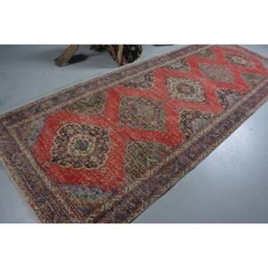 พรมปูพื้นขนแกะสไตล์ตุรกีโบราณขนาด4.6 x 12.3ft แดงสไตล์ดั้งเดิมลายปะต่อขนาดใหญ่สำหรับห้องโถงสไตล์คลาสสิกลาเท็กซ์ - Product Image 2