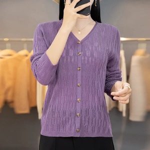 เสื้อสเวตเตอร์ถักสำหรับผู้หญิงเสื้อยืดแขนสั้นผ้าคอตตอนระบายอากาศได้ดีจากสหรัฐอเมริกา - Product Image 6