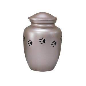 High Quality Aluminium Cremation <b>Pet</b> <b>Urns</b> With Black Paw Print And White Color Finished Metal Funeral <b>Urns</b> For Human Ashes - Product Image 3