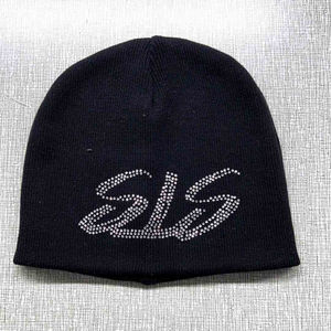Nuevo estilo 2020 moda gorros de punto con estampado de diamantes de imitación personalizados con logotipo personalizado para la temporada de invierno - Product Image 1