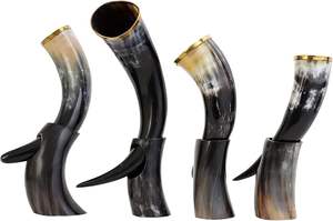 Corne à boire Viking de haute qualité avec support de Style ange poli sculpté artisanat naturel pour la décoration de la maison de mariage prix bas - Product Image 4