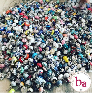 Boutons en céramique pour enfants, quincaillerie en nickel, poignées de tiroir, commode de cuisine, armoire, salle de bain, salon, vintage et moderne - Product Image 2