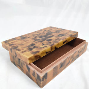 Boîte à bijoux faite à la main en MDF poli artisanal indien avec motif bouddhiste couleur et forme personnalisées - Product Image 1